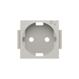 Afwerkingsset geconn. schakelbaar stopcontact+knop l.grey