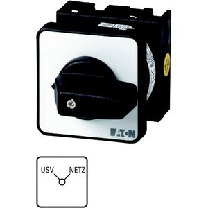 Omschakelaar 4 cont. 20A frontpl:USV-NETZ 90° vast inbouw
