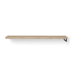 Wastafelblad Base Wood eiken 200cm zwart 1x handdoekbeugel RE.