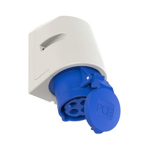 CEE opbouw wandcontactdoos 16A 4p 200-250V 9h blauw IP44