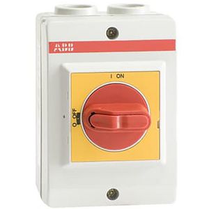 Lastscheider 3P 16A 2xM20 rood/geel knop