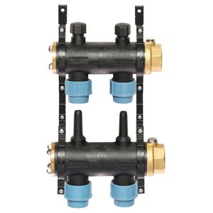 Brineverdeler 4410 11/4" kunststof + PE-koppeling 32mm 2-groepen