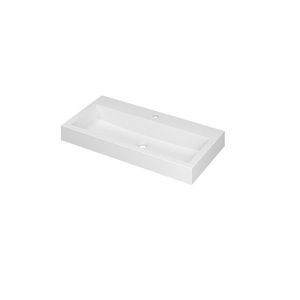 INK Momento Wastafel Polystone 1 kraangat Mat wit 90x45