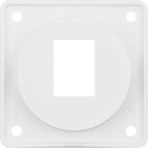 Draagplaat 1V AMP modulaire jacks berker Integro polarwit