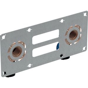 Muurplaat FLOWFIT pers 2x op montageplaat 16x1/2"bn.dr.