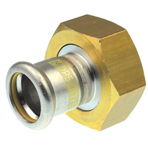 2-del. koppeling Xpress RVS 316L gas 15x7/8" wartel R2741G VVE=10