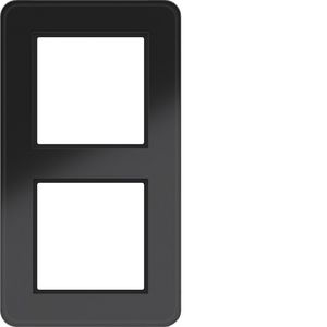 Afdekraam 2-voudig C.8 glas zwart glanzend