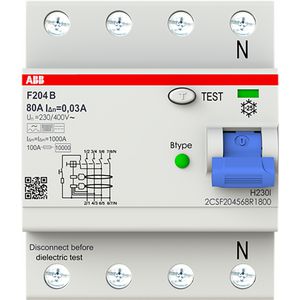 Aardlekschakelaar F200 - 4P - 30 mA - 80 A - Type B