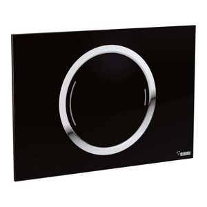 WC-Bedieningsplaat Zero 2-toets glas zwart verzonken