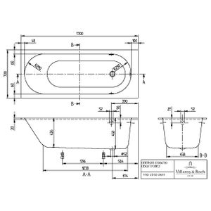 Ligbad Oberon 170x70cm UBQ177OBE2V-01