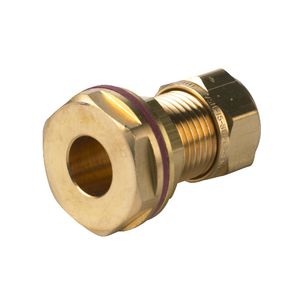 Tankdoorvoernippel Super messing 15mm (1xknel) m. contramoer VVE=25