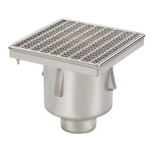 Industrieput 300x300mm RVS304 onderuitl. 110mm m.maasrooster