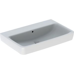 Renova Plan wastafel 75x48cm zonder kraangat met overloop wit Keratect