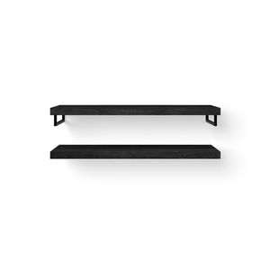 Wooden Base Shelf Duo 140cm eik black handdoekh. mat zw