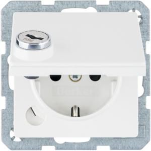 Wandcontactdoos RA klapdeksel berker Q.1/Q.3/Q.7 soft finish