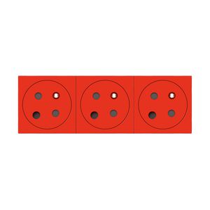 Contactdoos Link 3x2P+A vlak polarisatie 45gr.6m rood Mosaic