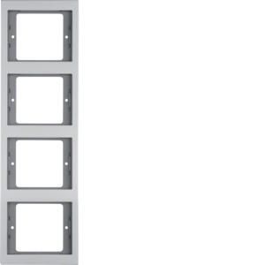 Afdekraam 4-v vert. berker K.5 aluminium