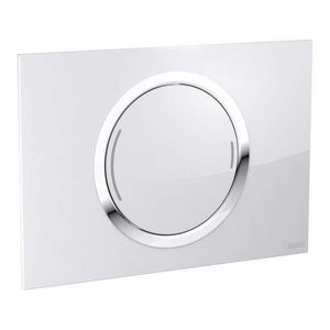 WC-Bedieningsplaat Zero 2-toets glas wit verzonken