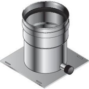 Basisplaat + aftap enkelwandig RVS SPG 100mm Roccheggiani