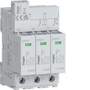 Overspanningsbeveiliging T2 3P 15 kA TNC met indicator+signaalcontact
