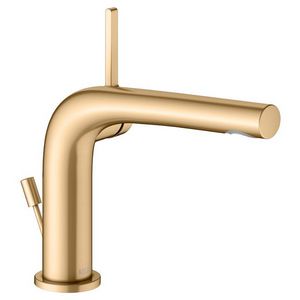 1-hendel wastafelmengkraan 120 trekstang afvoergarnituur messing geborsteld