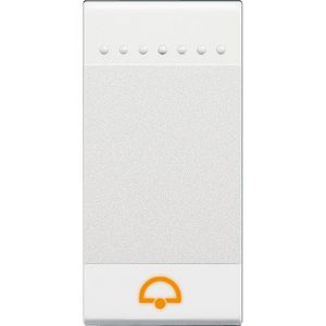 Wipschakelaar wit met bel symbool 1 module Livinglight