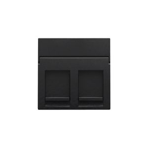 Centraalplaat data 2x RJ piano black coated