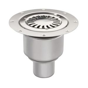 Vloerput Ø155mm RVS304 m.onderuitlaat 75mm v.vinyl