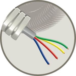 Haspel a 200m. SNELFLEX voorbedrade buis 20mm signaalkabel 4x0,8 Thesla