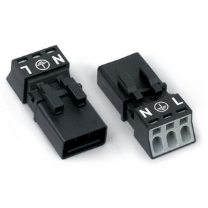 Male 3-polig Cod. A zwart 890-213 VVE=50