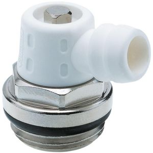 Aftapper draaibaar 3/8" vernikkeld + o-ring