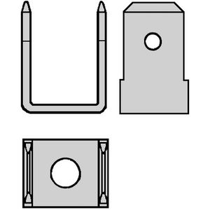 Kist a 100st. Vlakstekerhuls 6,3x0,8 gat M4 H=90° Dubbel