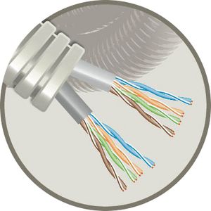 Haspel a 200m. SNELFLEX voorbedrade buis 20mm UUTPcat6 Thesla