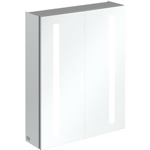My View 14 spiegelkast 600x750x173mm alu 2xdeur LED verl.