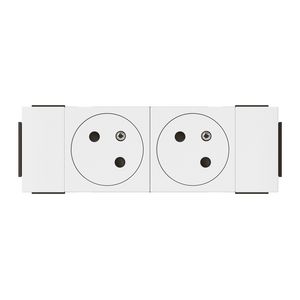 Contactdoos Link 2x2P+A vlak soluclip 4 m wit Mosaic