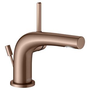 1-hendel wastafelmengkraan 80 trekstang afvoergarnituur rood goud geborsteld