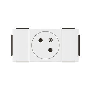 Contactdoos Link 2P+A vlak soluclip 2 m wit Mosaic