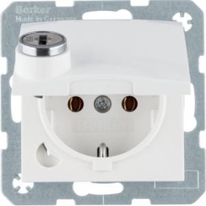 Wandcontactdoos RA klapdeksel en slot berker S.1 glans