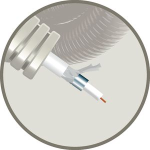 Haspel a 300m. SNELFLEX voorbedrade buis 16mm Coax 9 Thesla