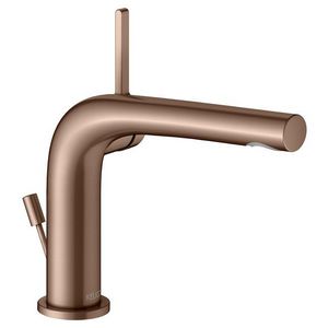 1-hendel wastafelmengkraan 120 trekstang afvoergarnituur rood goud geborsteld