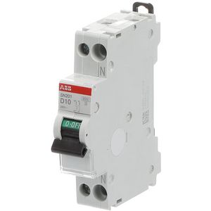 Installatieautomaat 1-polig + Nul 6kA-10kA D-karakteristiek 10A
