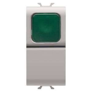 PUSH-BUTTON 1P 250V ac-NO 16A-GREEN DIFFUSER-1 MODULE VVE=12
