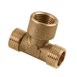 T-stuk draadfitting messing 1/2" (bu. x bi. x bu.)