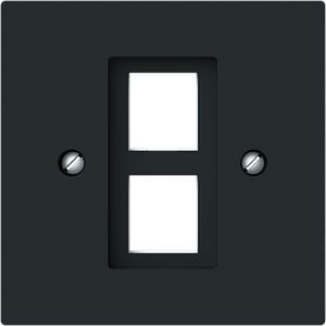 Centraalplaat 2x modular jack 216000-2/216005-4 art-matzwart (2561-02-45M)