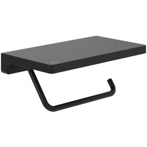 Toiletrolhouder met planchet Elements - Striking Matt Black