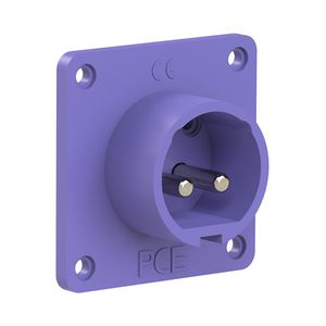 CEE inbouw toestelcontactdoos RE 16A 2p 24V paars IP44 Twist 70x70mm