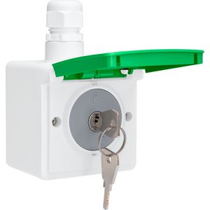 Spuitwaterdicht fietsoplaadpunt 16 A/250 Vac+randaarde besch