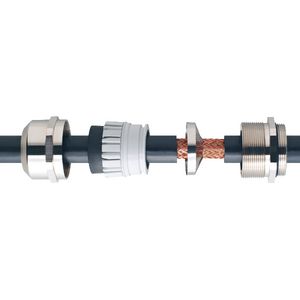 EMC-kabelwartel messing vernikkeld M12x1,5 lange tap VVE=50