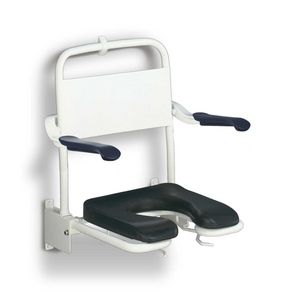 Douchezitting+rug- en armsteun zachte zitting open wit