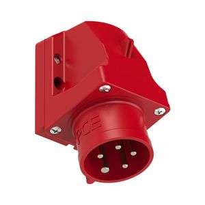 CEE opbouw toestelcontactdoos schuin 16A 5p 400V 6h FW rood IP44 fasenwissela